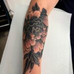 blackandgreypeonytattoo