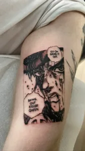 anime tattoo done at San Sakura tattoo studio leeds