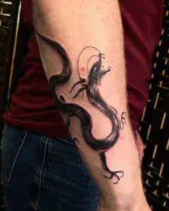 brush stroke dragon tattoo