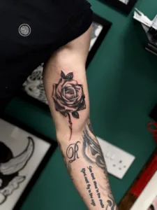 realism rose tattoo