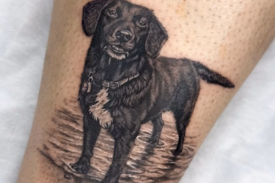 Dog portrait tattoo