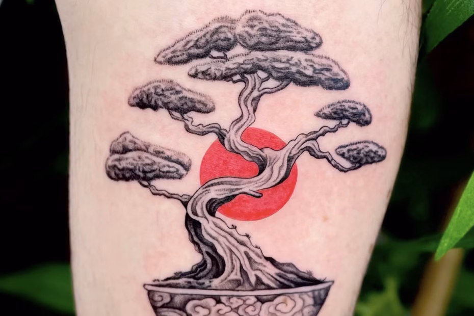 Japanese bonsai tree tattoo